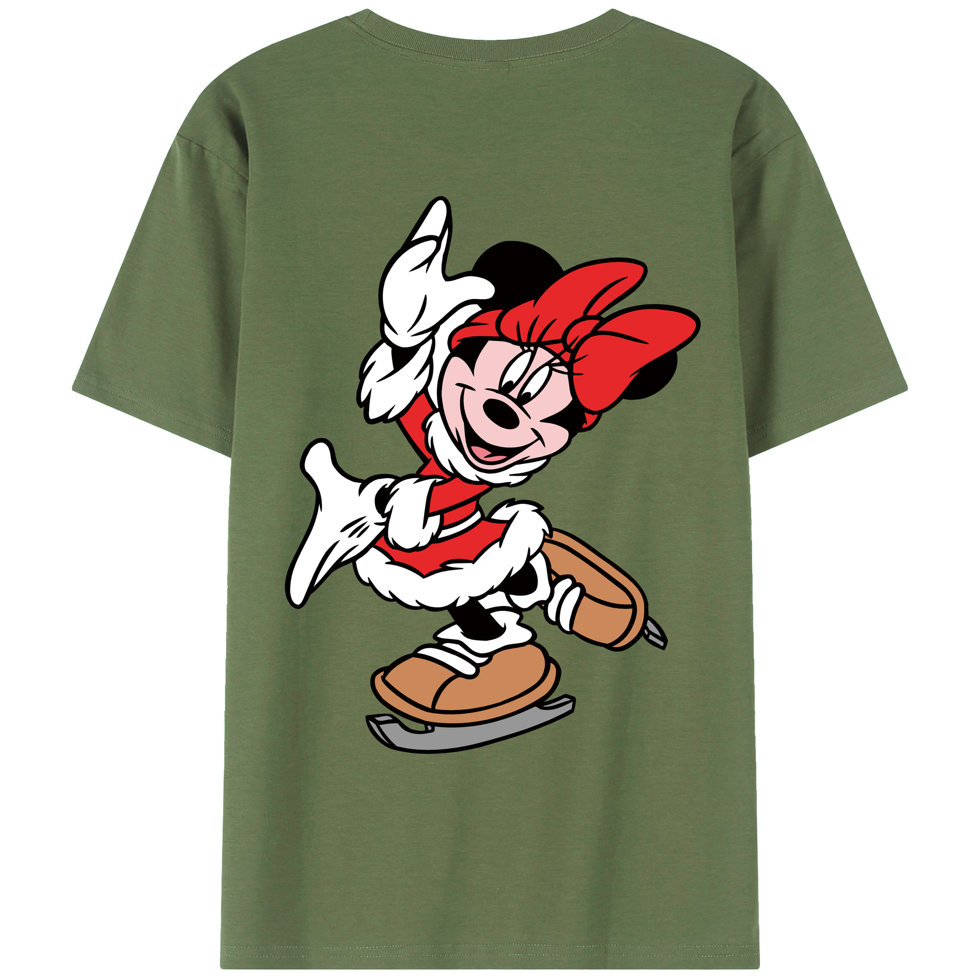ミッキーマウス Mickey Mouse 綿100％ メンズ半袖Tシャツ（バックプリント） 通気性